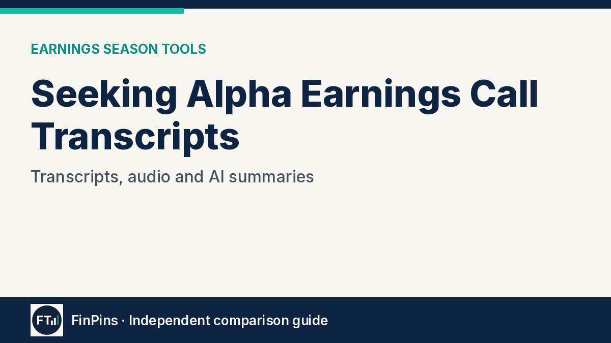 Seeking Alpha Earnings Call Transcripts
